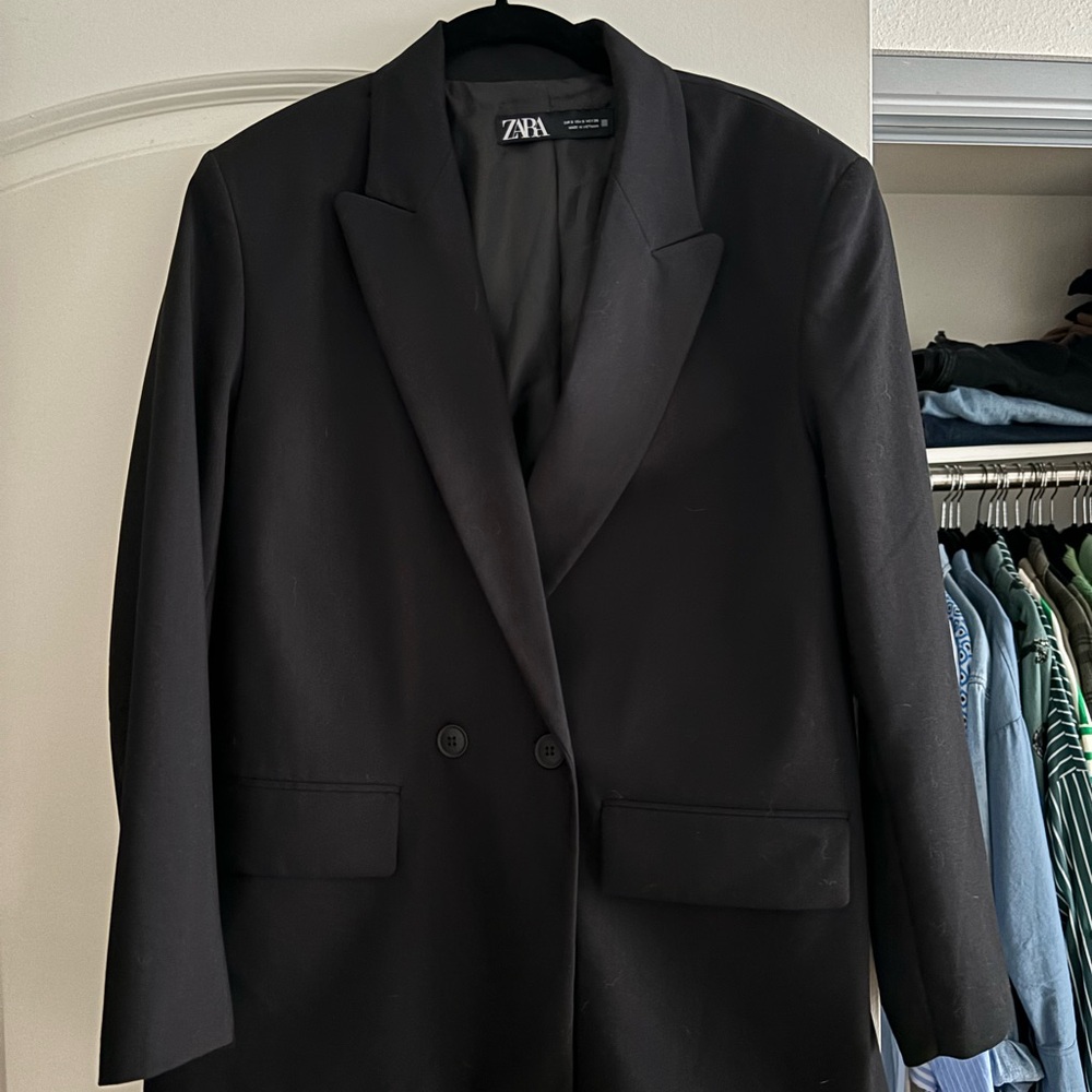 Zara Oversized Black Blazer - Size Small